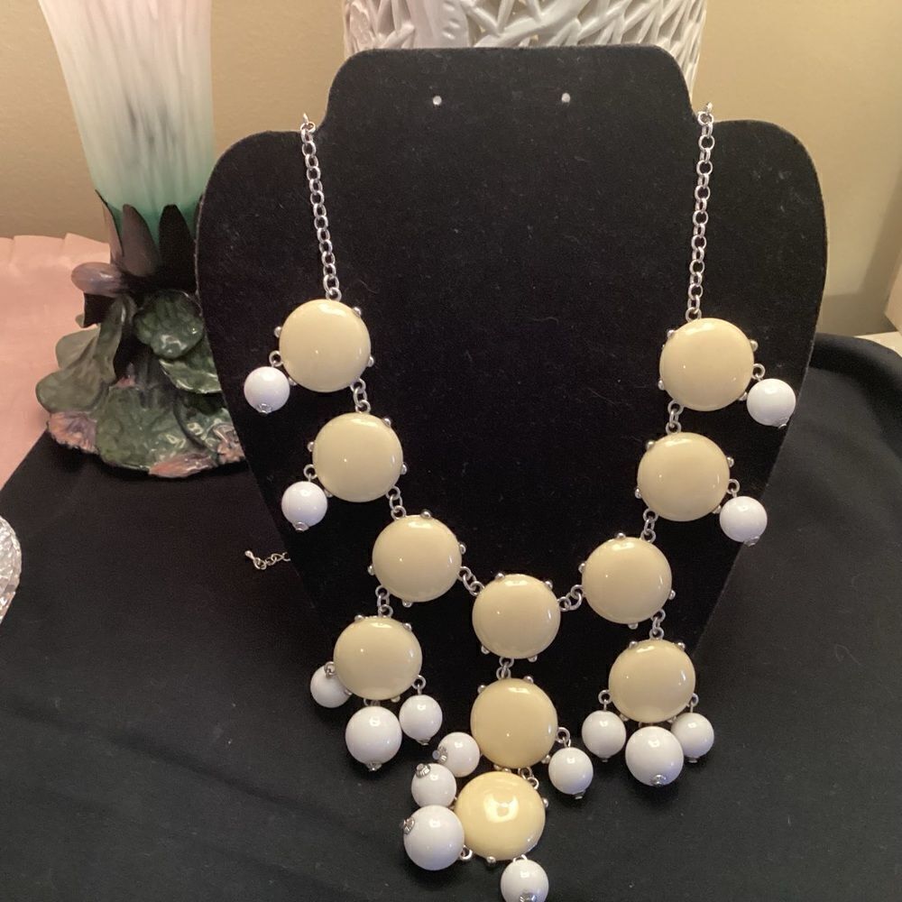 Joan Rivers Silver Tone Adjustable White & Crème Necklace - Picture 2 of 6